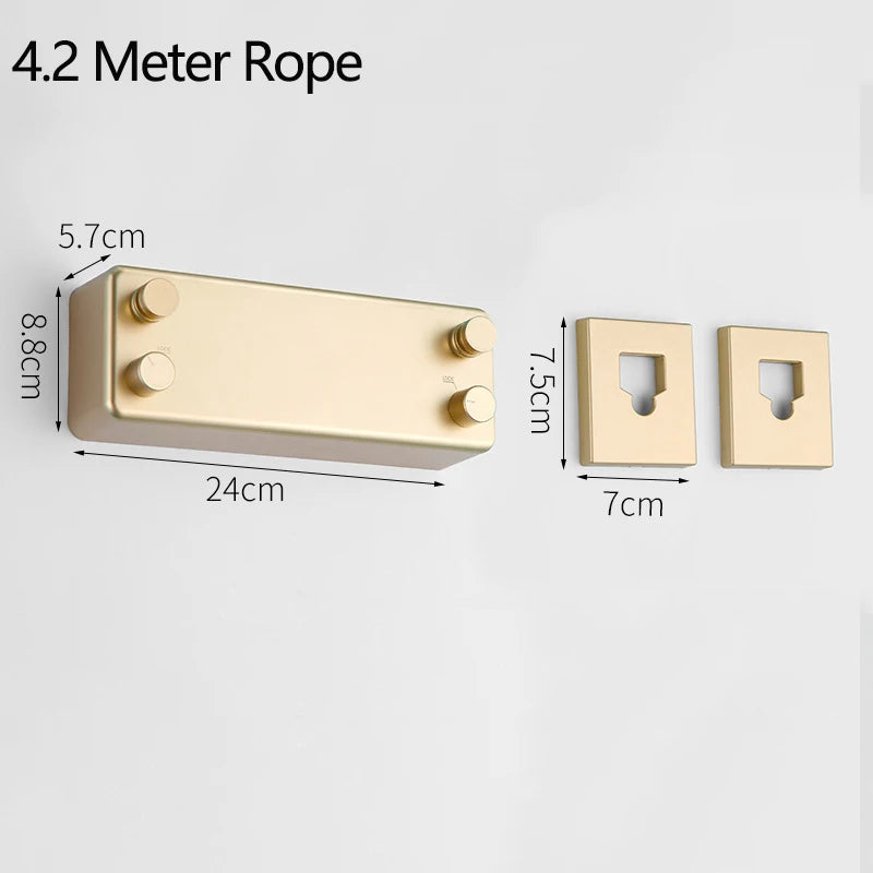 Retractable Stainless Steel Clothesline – Wall-Mounted Double Laundry Line (Indoor & Outdoor)