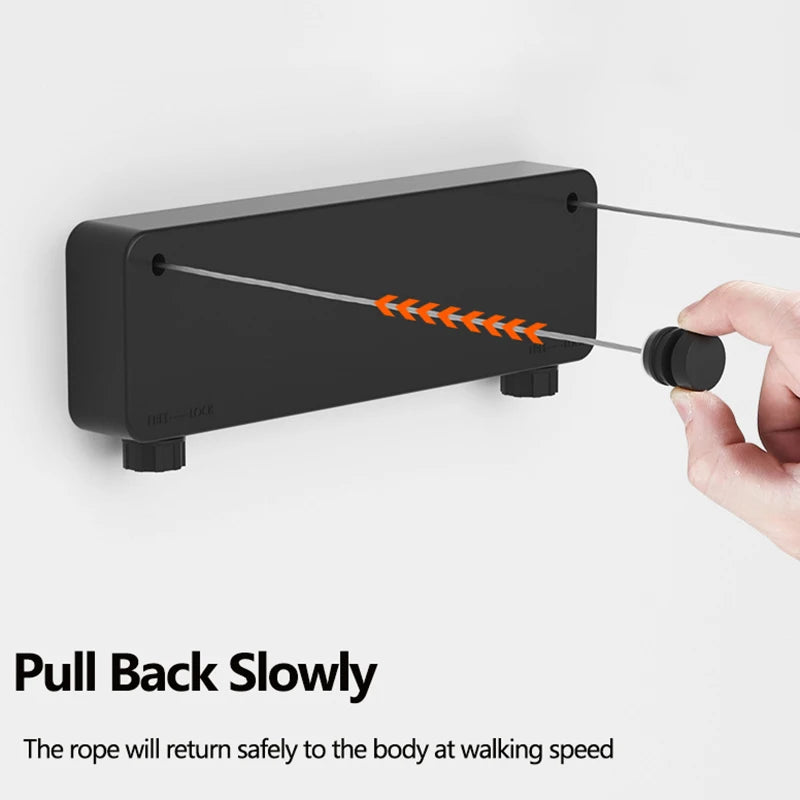 Retractable Stainless Steel Clothesline – Wall-Mounted Double Laundry Line (Indoor & Outdoor)