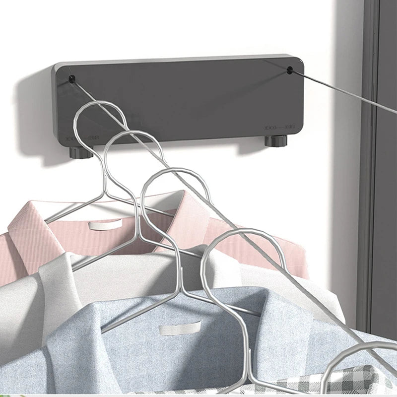 Retractable Stainless Steel Clothesline – Wall-Mounted Double Laundry Line (Indoor & Outdoor)